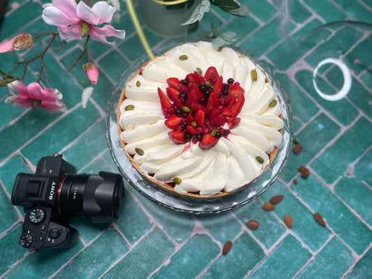 Tarte fraisier maison.